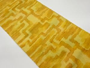 リサイクル　手織り紬抽象模様織出し名古屋帯